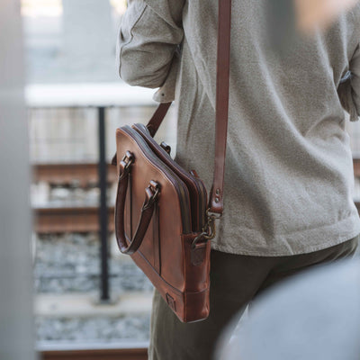 Sleek Leather Attache | Elderwood hover