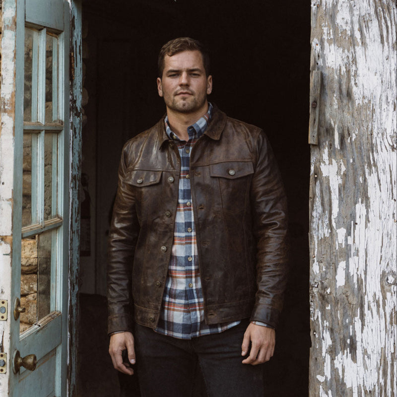 Buffalo Jackson Driggs Leather Jacket, Brown